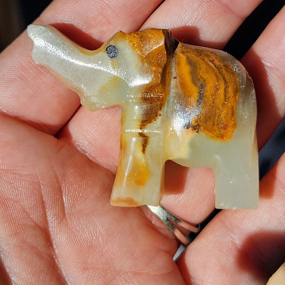Afghan Jade Elephant Carving. Crystal Home Decor.